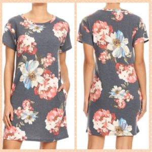 Floral print short sleeve tee dress pack of 3